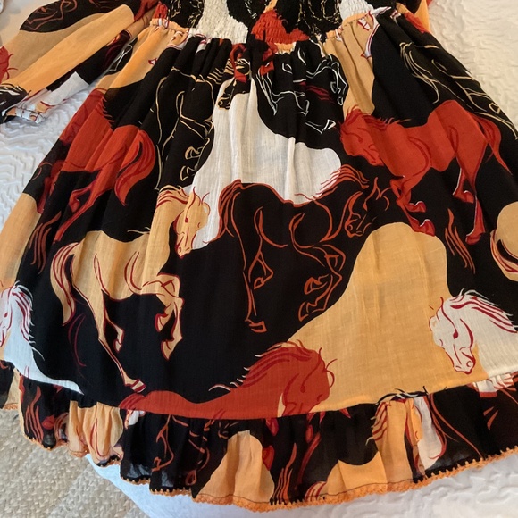 Chasing Unicorns Wild Horses Babydoll Dress Small - Picture 9 of 10